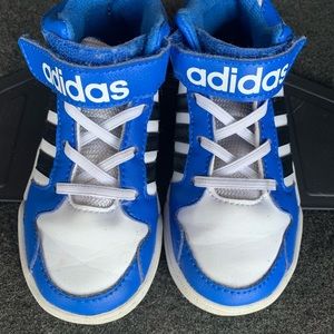 Boys Adidas hi-tops Blue/white